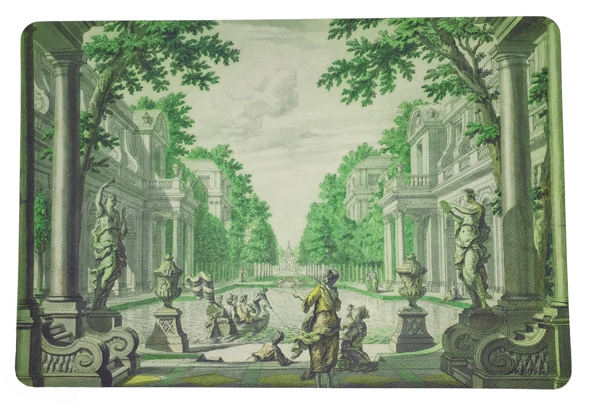 DIMANCHE A PARIS GREEN 17.5 RECTANGLE PEBBLE PLACEMAT, SET OF 4 - nicolettemayer.com