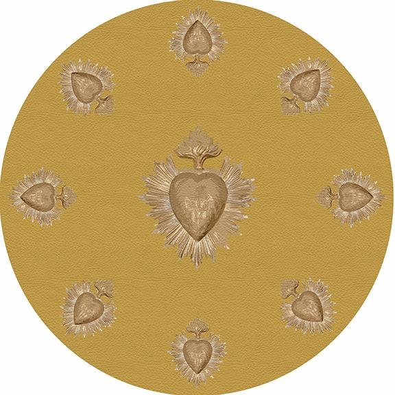 Ex Vote Gold 16&quot; Round Pebble Placemat Set of 4 - nicolettemayer.com