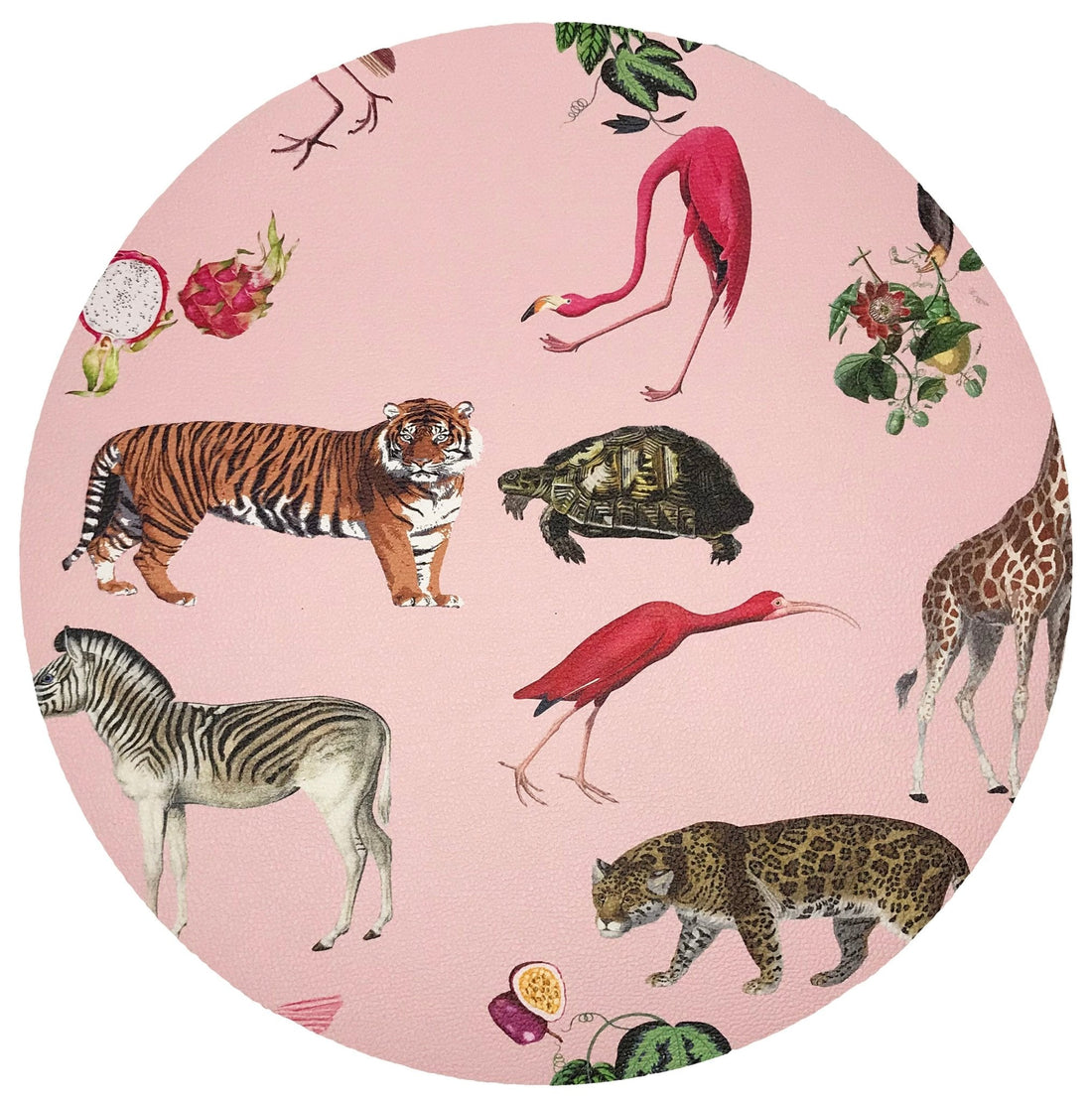 Exotix Flamingo 16&quot; Round Pebble Placemat, Set Of 4 - nicolettemayer.com