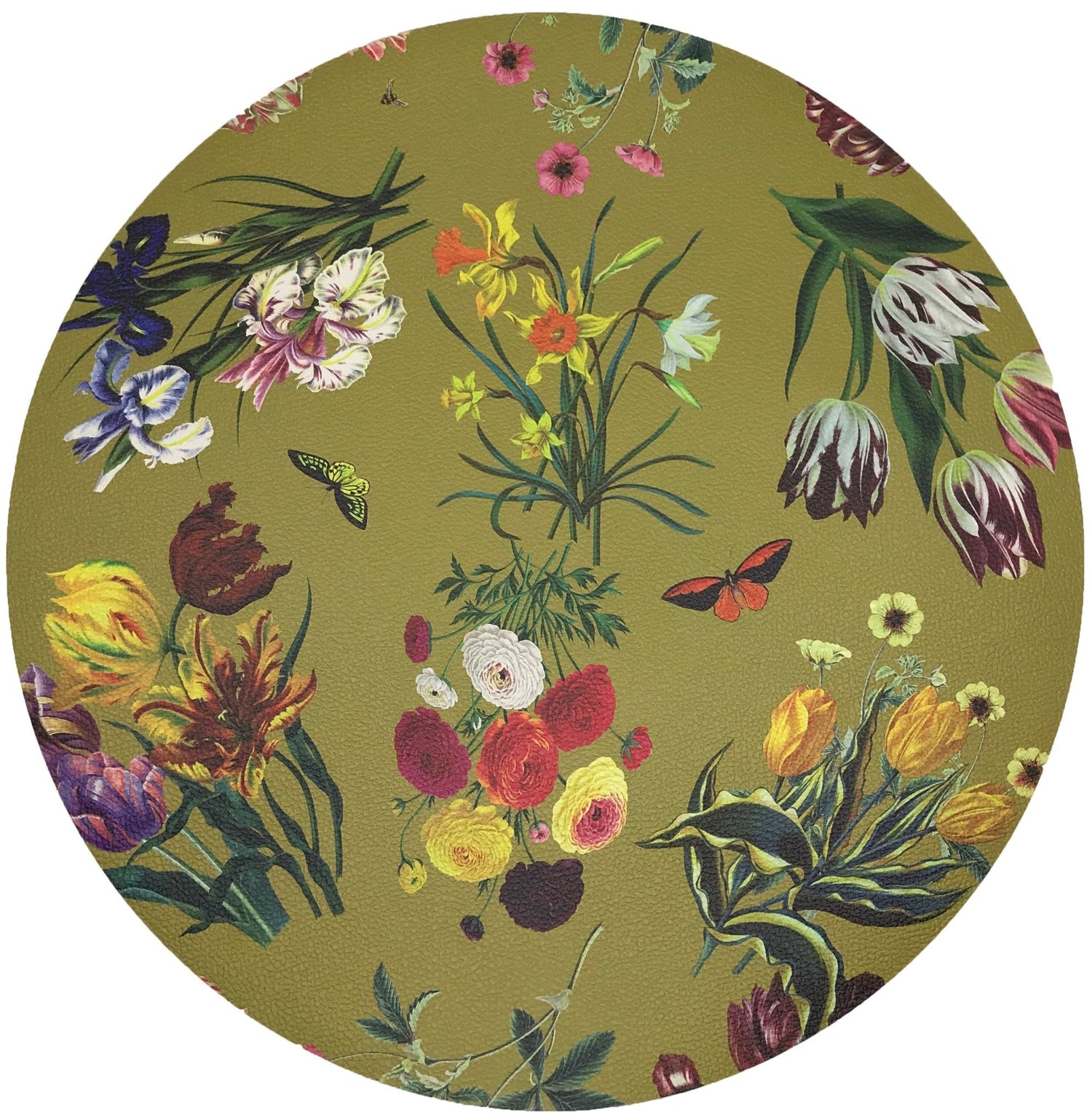 Flora Fauna Acid 16&quot; Round Pebble Placemat, Set Of 4 - nicolettemayer.com