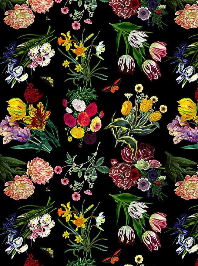 Flora &amp; Fauna Black Wallpaper - nicolettemayer.com
