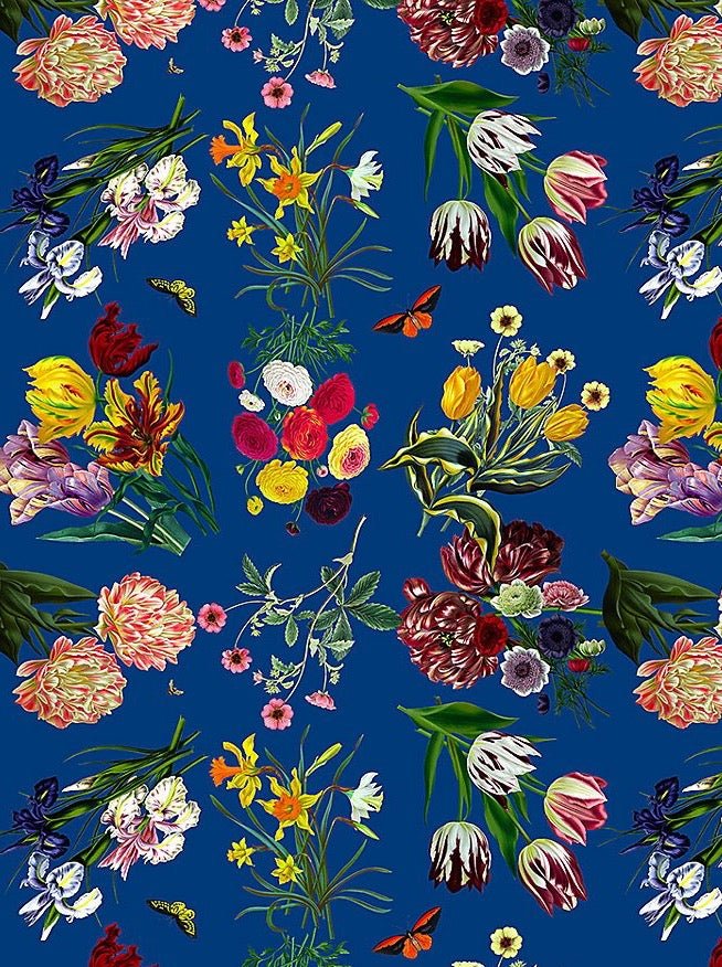 Flora &amp; Fauna Blue Wallpaper - nicolettemayer.com