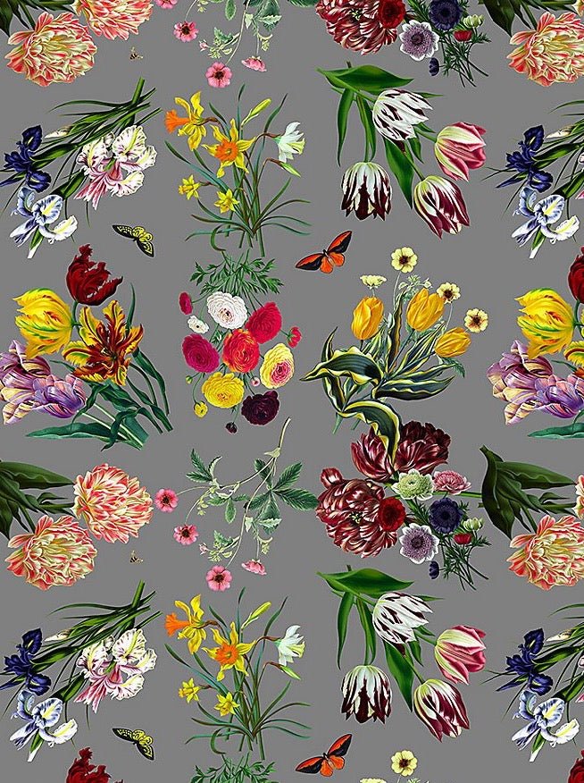 Flora &amp; Fauna Gray Wallpaper - nicolettemayer.com