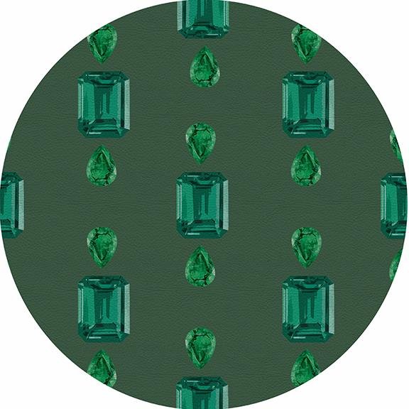 Gem Emeralds Evergreen 16&quot; Round Pebble Placemat Set of 4 - nicolettemayer.com