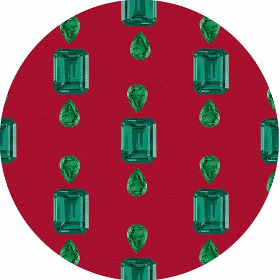 Gem Emeralds Red 16&quot; Round Pebble Placemat Set of 4 - nicolettemayer.com