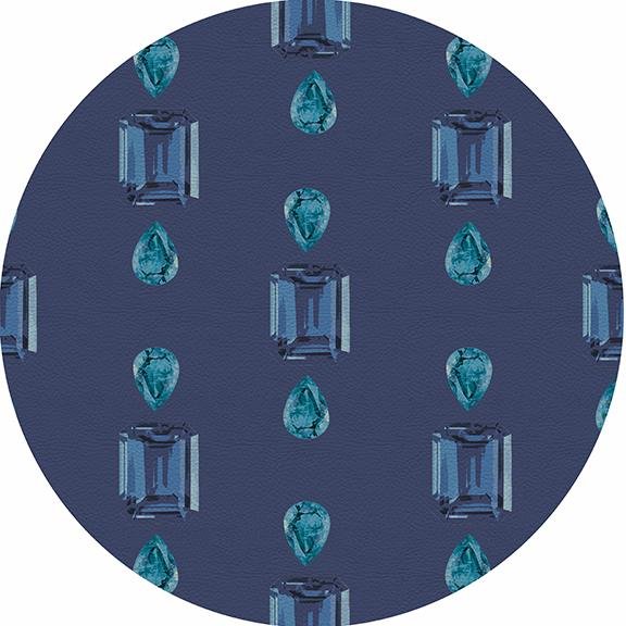 Gem Sapphires Blue 16&quot; Round Pebble Placemat Set of 4 - nicolettemayer.com