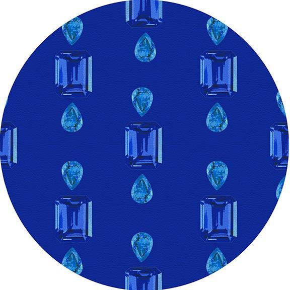 Gem Sapphires Topaz Royal 16&quot; Round Pebble Placemat Set of 4 - nicolettemayer.com