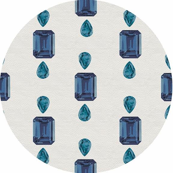 Gem Sapphires White 16&quot; Round Pebble Placemat Set of 4 - nicolettemayer.com