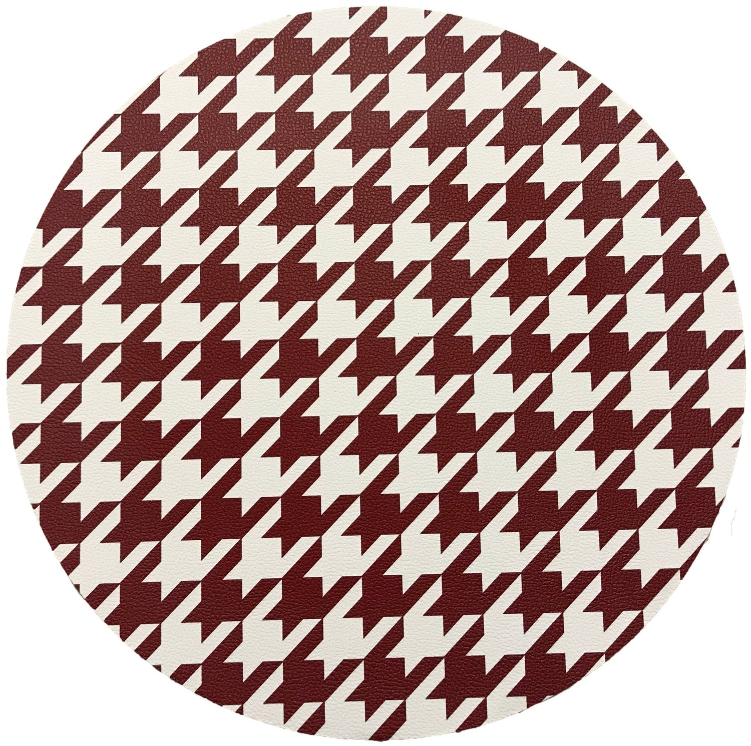 HOUNDSTOOTH RED WHITE 16 ROUND PEBBLE PLACEMAT, SET OF 4 - nicolettemayer.com