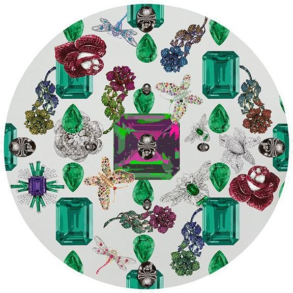 Jewel Box Emeralds White 16&quot; Round Pebble Placemat Set of 4 - nicolettemayer.com