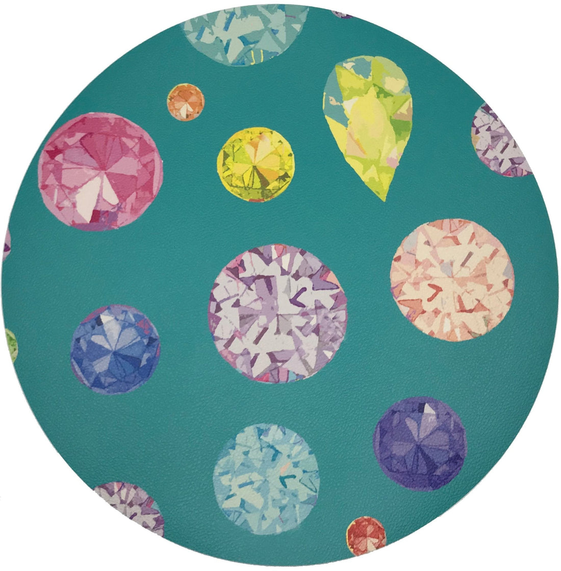 Jewel Cyan16&quot; Round Pebble Placemats, Set Of 4 - nicolettemayer.com