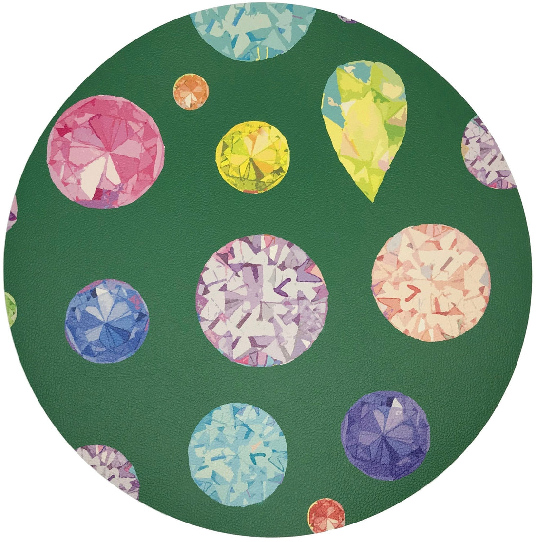 Jewel Green 16&quot; Round Pebble Placemats, Set Of 4 - nicolettemayer.com