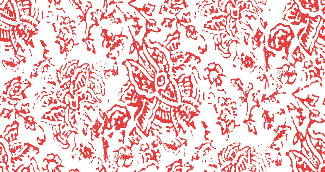 Kerala Red Peel and Stick Wallpaper, Double Roll, 34&quot; x 288&quot;, 48 sq ft - nicolettemayer.com