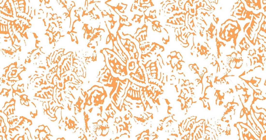 Kerala Tangerine Peel and Stick Wallpaper, Double Roll, 34&quot; x 288&quot;, 48 sq ft - nicolettemayer.com