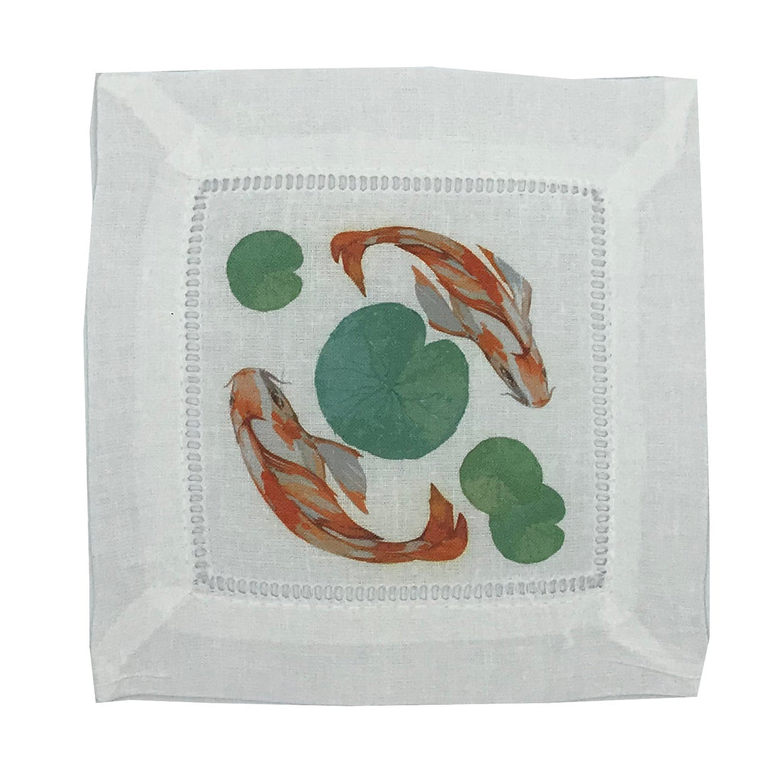 Koi Coral 6&quot;X6&quot; Cocktail Napkins, Set Of 4 - nicolettemayer.com