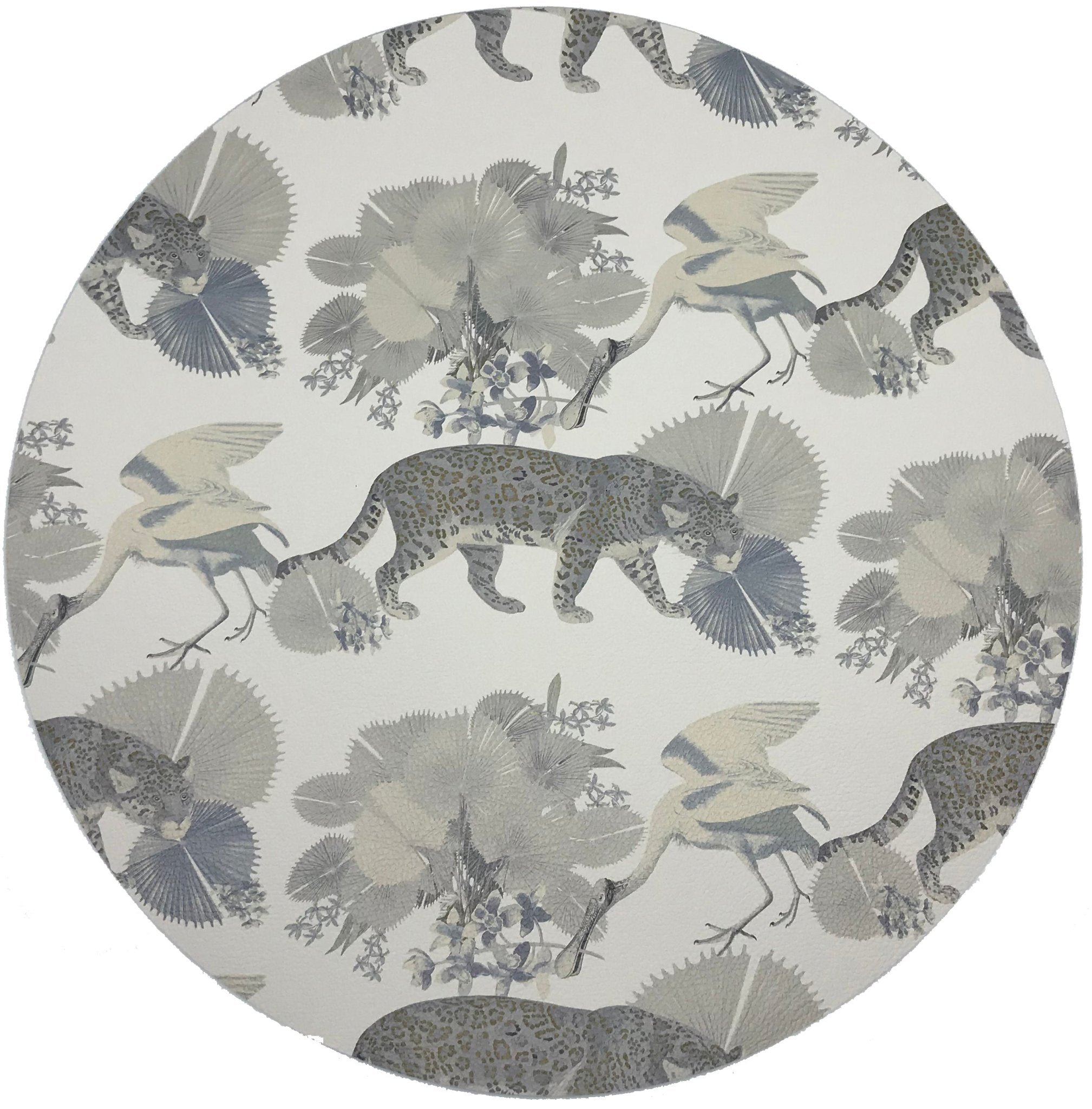 Leopard Walk Cameo 16&quot; Round Pebble Placemats, Set Of 4 - nicolettemayer.com