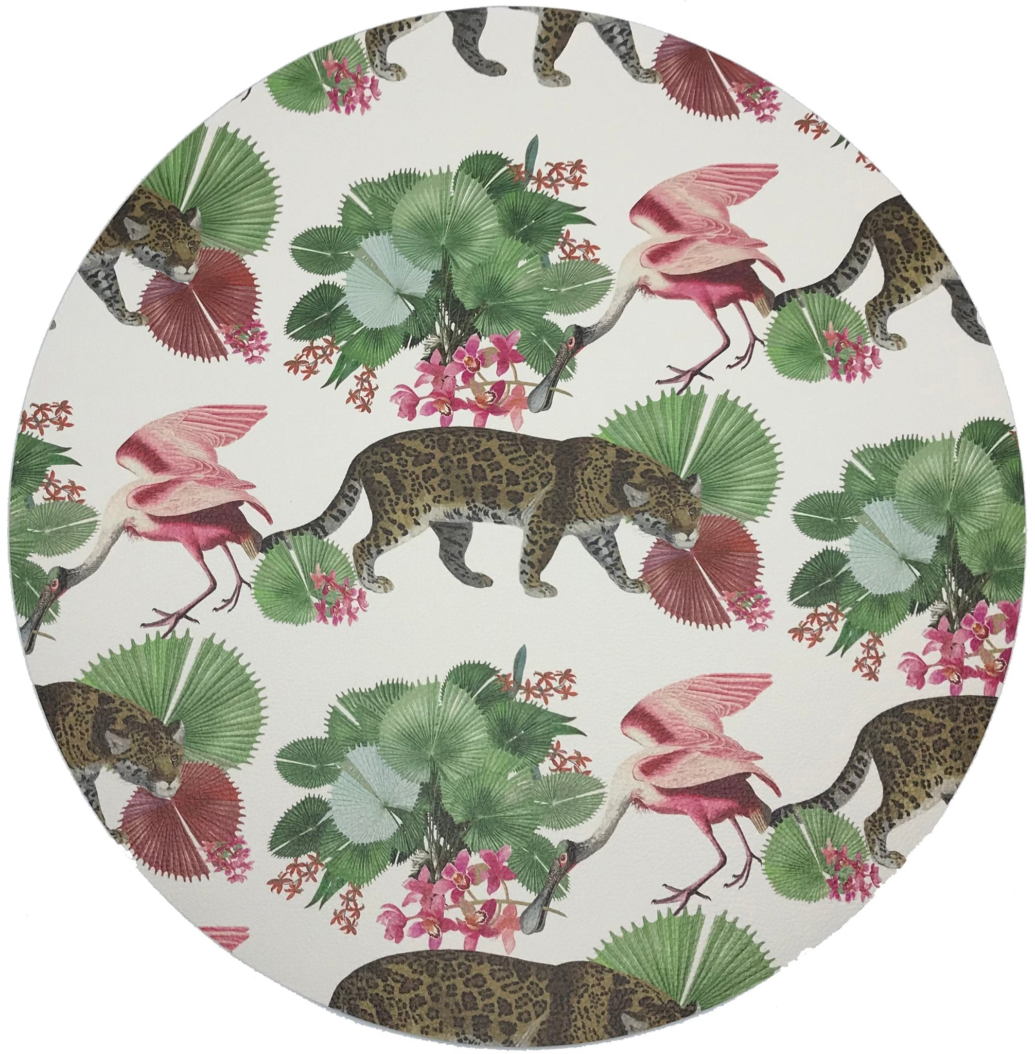 Leopard Walk Colorful 16&quot; Round Pebble Placemats, Set Of 4 - nicolettemayer.com