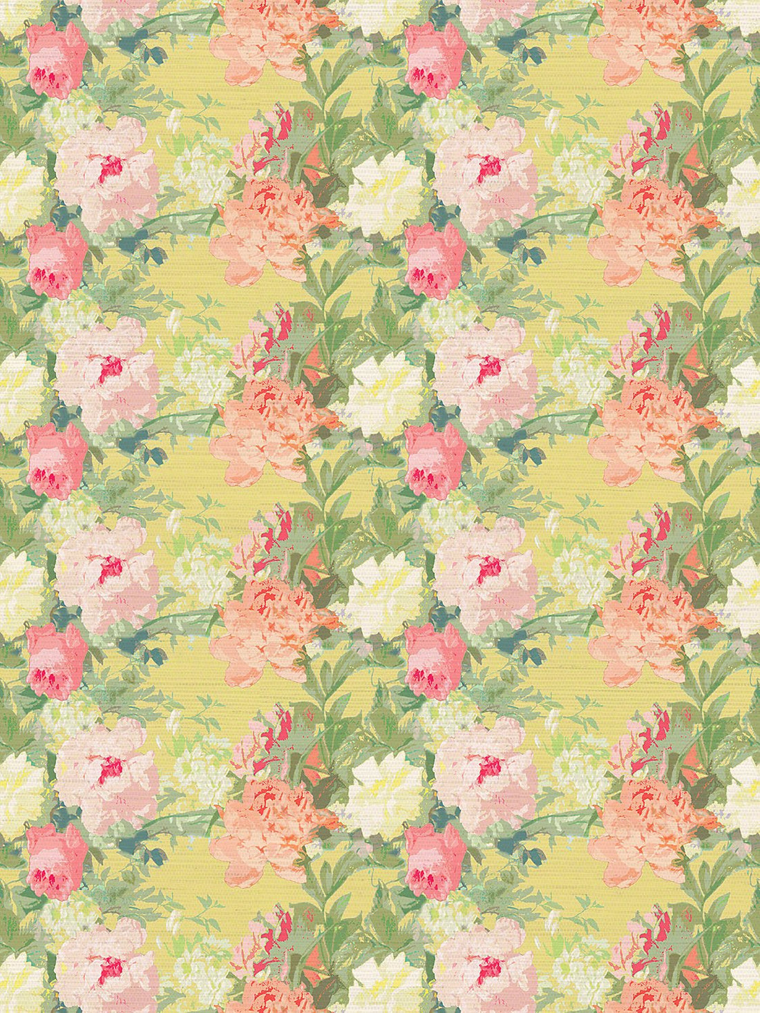 Les Fleurs Lemon Wallpaper, Per Yard - nicolettemayer.com