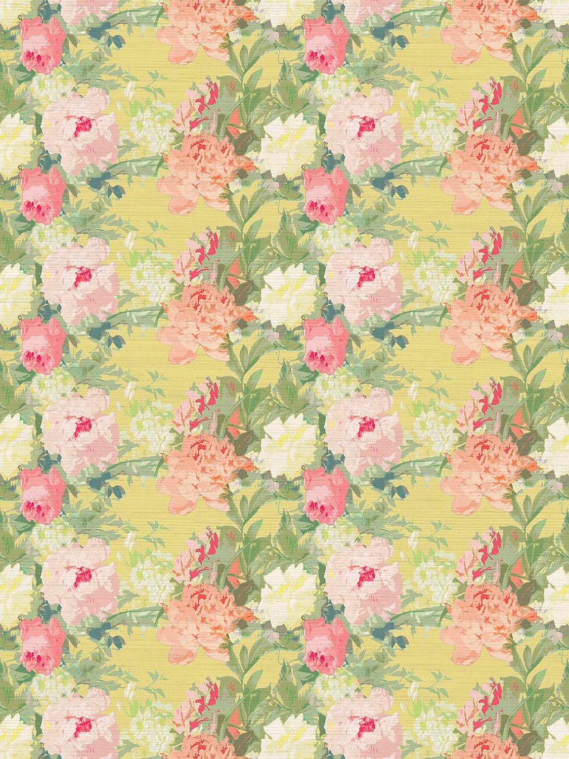 Les Fleurs Lemon Wallpaper, Per Yard - nicolettemayer.com