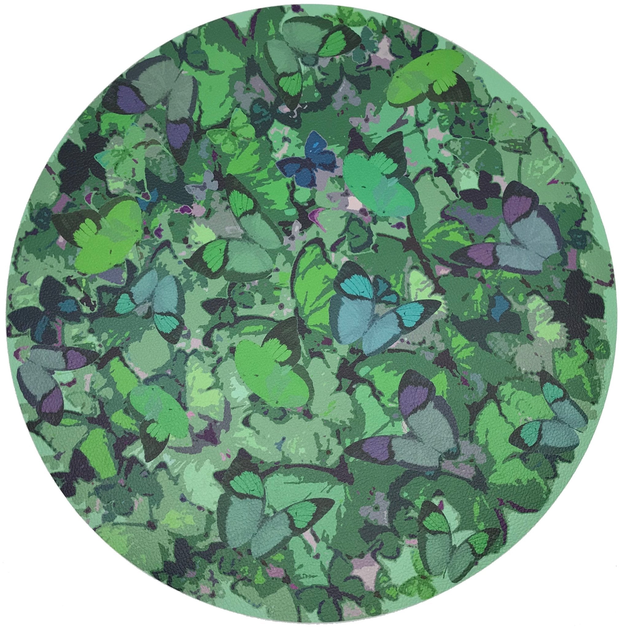 Mariposa Green 16&quot; Round Pebble Placemats, Set Of 4 - nicolettemayer.com