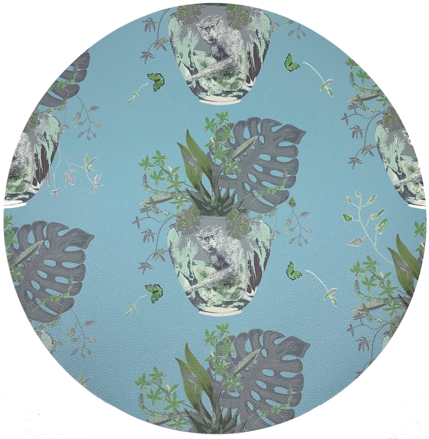 Monkey Small Jungle Bedford 16 Round Pebble Placemats, Set Of 4 - nicolettemayer.com