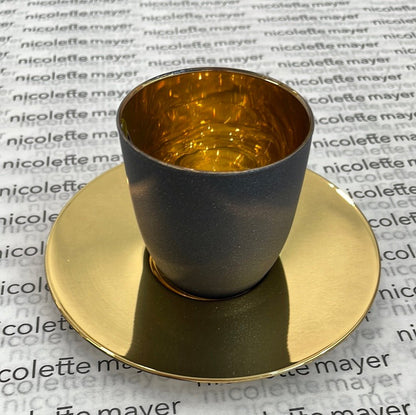 ORO24k Crystal 24k Espresso Cup and Gold Saucer - nicolettemayer.com