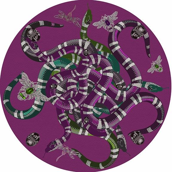 Ouroboros Purple 16&quot; Round Pebble Placemat Set of 4 - nicolettemayer.com