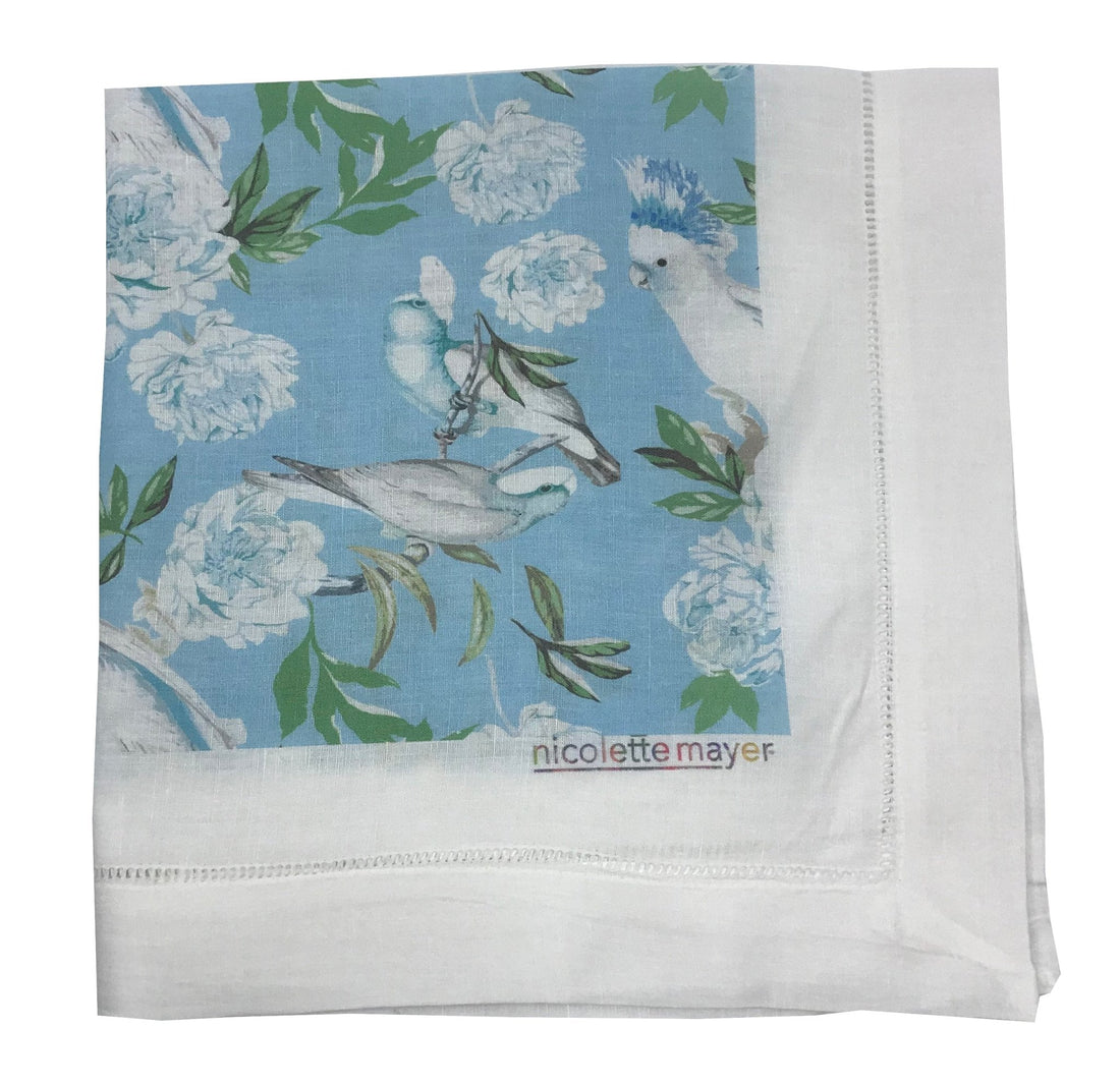 PEONY INSPIRA AZUR 22&quot;X22&quot; HEMSTITCH DINNER NAPKIN, SET OF 4 - nicolettemayer.com