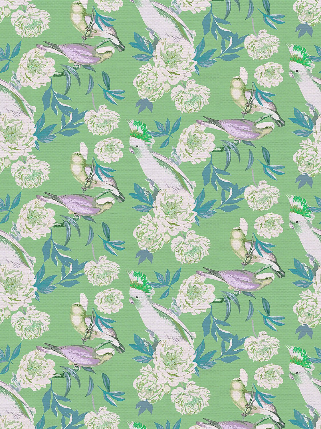 Peony Inspira Tropical Wallpaper, Per Yard - nicolettemayer.com