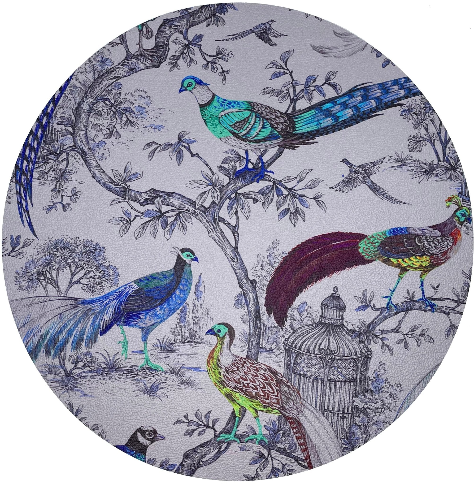 Pheasant Fall Sauvage Calme 16&quot; Round Pebble Placemat, Set of 4 - nicolettemayer.com