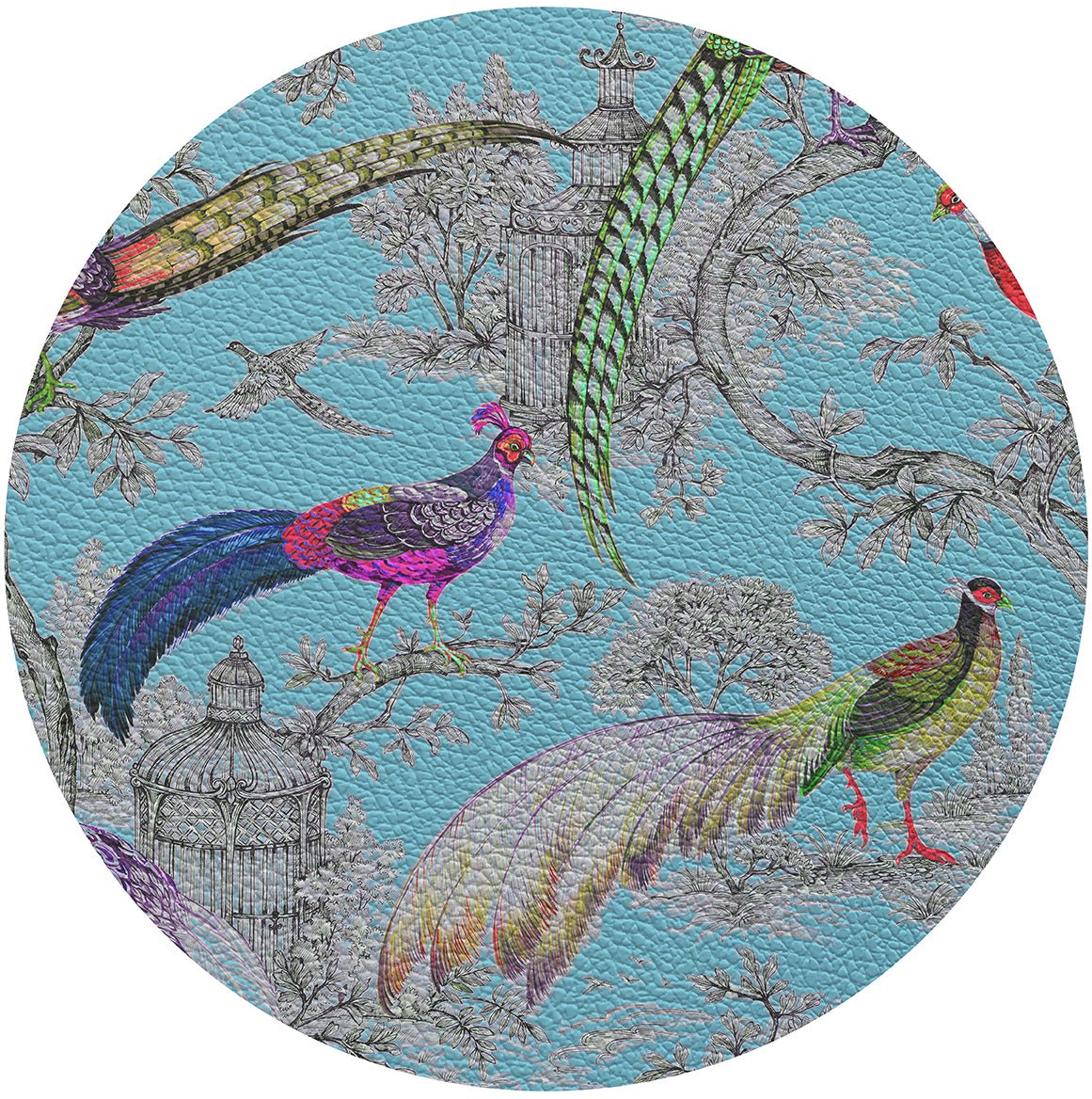 Pheasant Fall Sauvage Orleans 16&quot; Round Pebble Placemat, Set of 4 - nicolettemayer.com