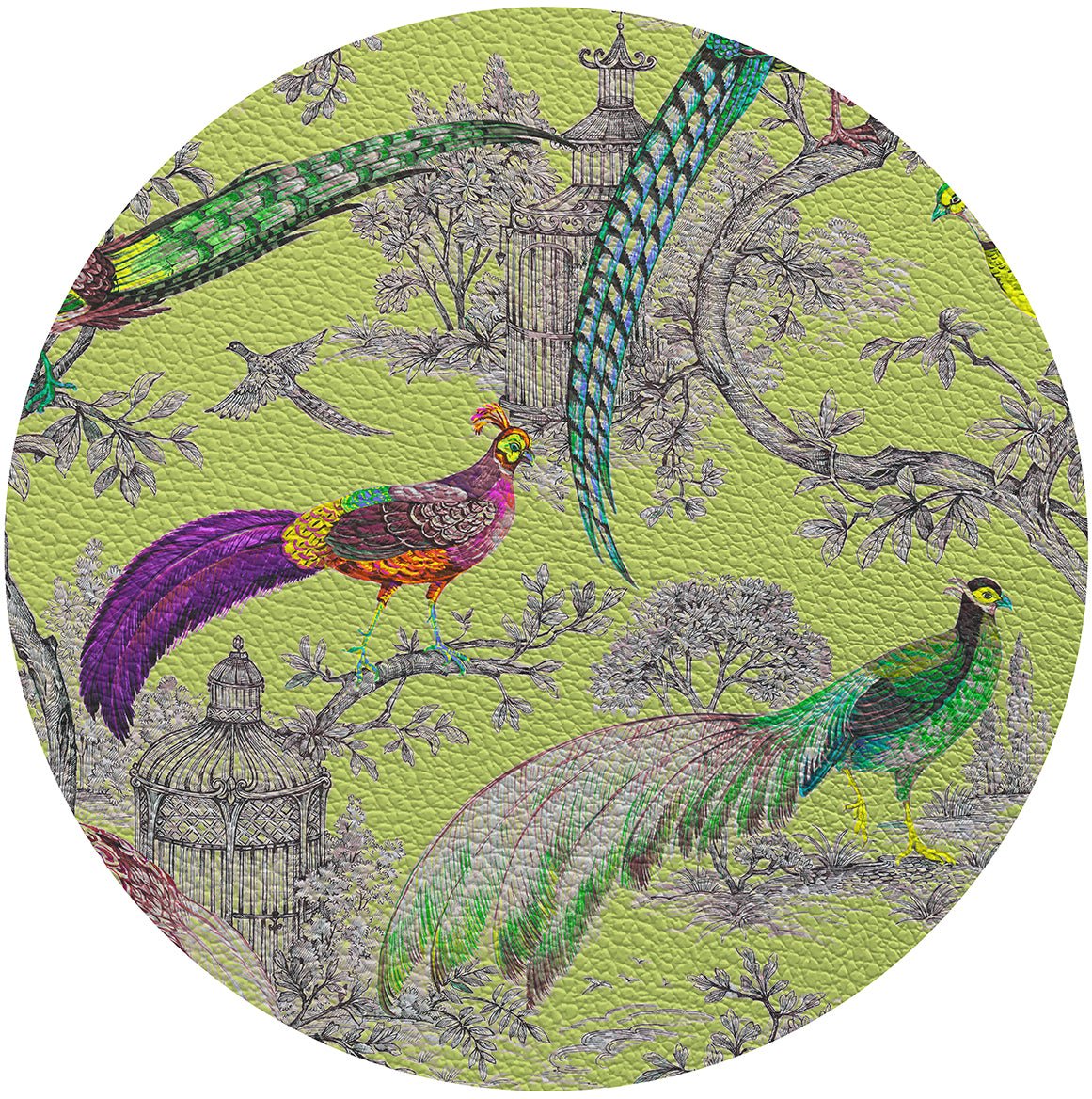 Pheasant Fall Sauvage St Germain 16&quot; Round Pebble Placemat, Set of 4 - nicolettemayer.com