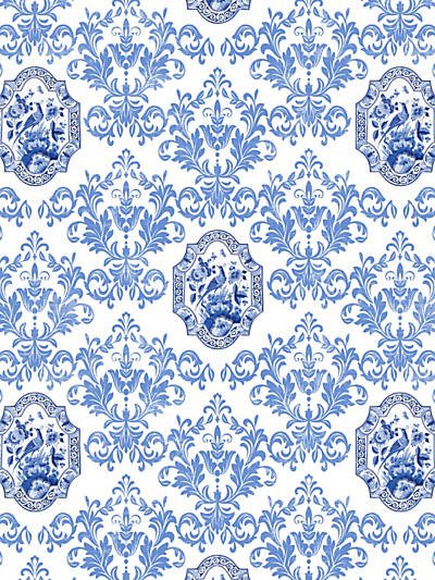 Porceleyne Blue Fabric - nicolettemayer.com