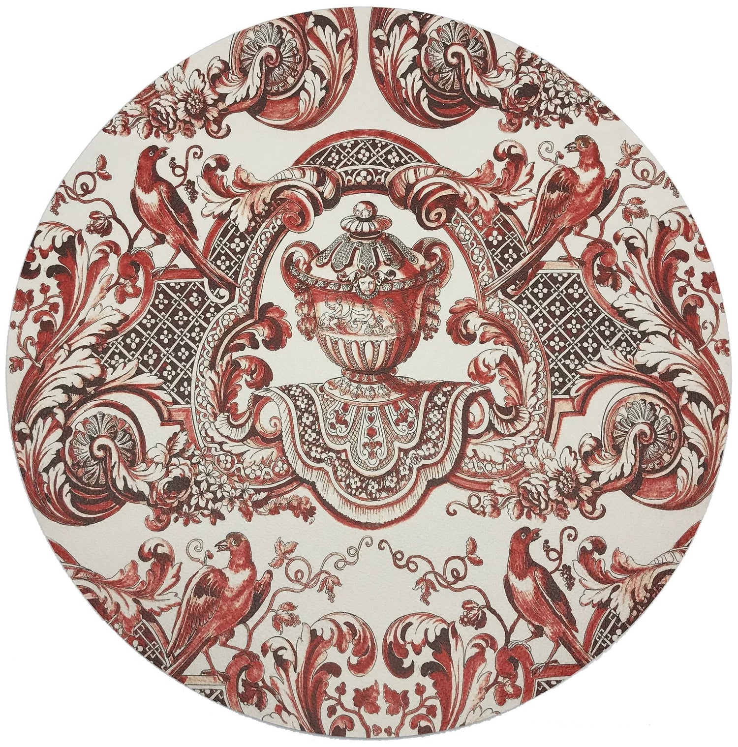 ROYAL DELFT WILLIAM AND MARY RED 16&quot; ROUND PEBBLE PLACEMATS, SET OF 4 - nicolettemayer.com