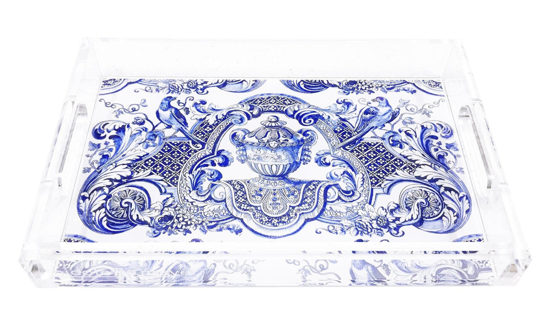 Royal Delft William Mary Blue Vanity Tray 12.25X7.75 - nicolettemayer.com