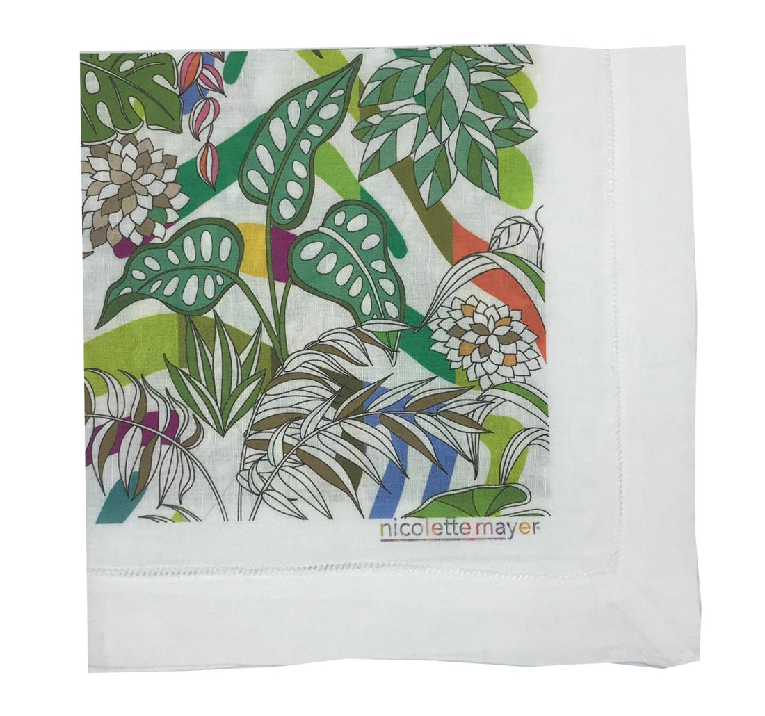 Sabi Jungle Natural 22&quot;X22&quot; Hemstitch Dinner Napkins Set of 4 - nicolettemayer.com