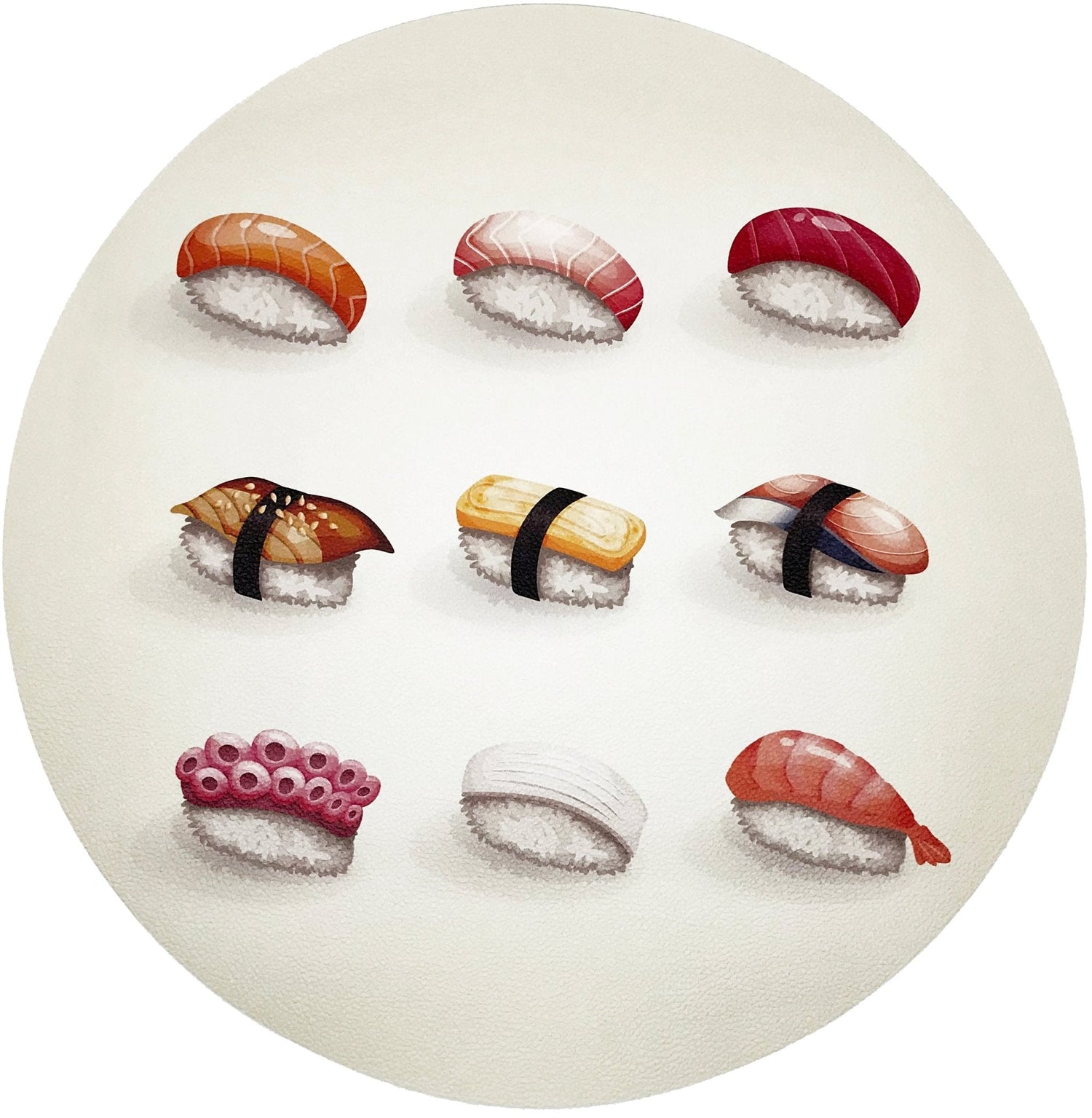 Sushi Town 16 Round Pebble Placemats, Set Of 4 - nicolettemayer.com